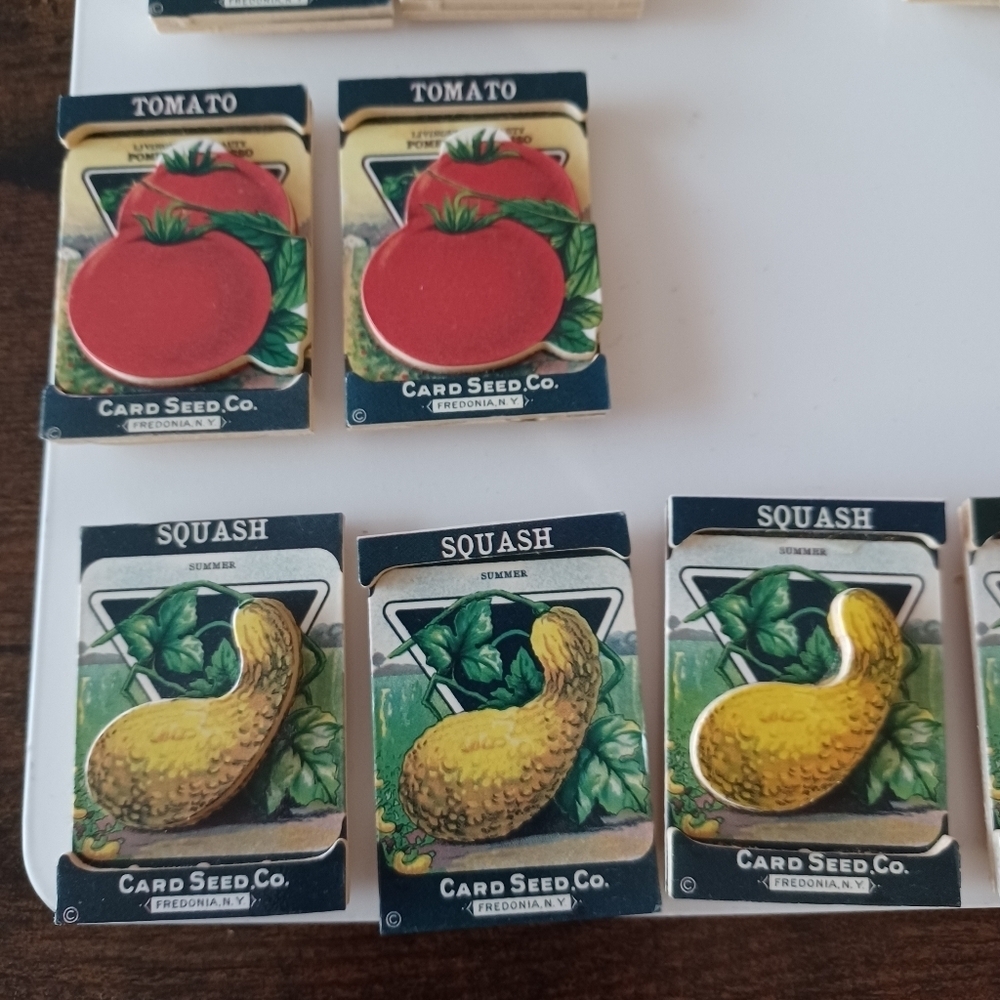 Vintage Inspired Garden Vegetables Seed Packet Magnets Set Bundle Of 12 - Picture 2 of 7